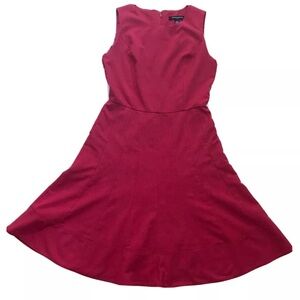 Red Fit And Flare Dress Size 4 Retro Minimalist Dark Romance Classic Career